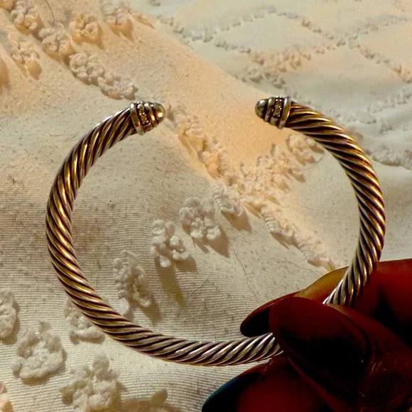 David Yurman Classic Elegant 925 Silver Cable Bracelet - Picture 4 of 5